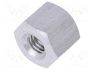 Screwed spacer sleeve; 5mm; Int.thread: M3; hexagonal; aluminium DREMEC