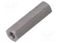 Screwed spacer sleeve; 18mm; Int.thread: M2,5; hexagonal DREMEC