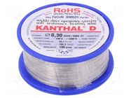 Resistance wire; 19.1Ω/m; -100÷1300°C; 0.1kg; Øout: 0.3mm; FeCrAl KANTHAL