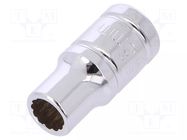 Socket; 12-angles,socket spanner; 6mm; 1/4"; Plating: chromium Workpro