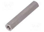 Screwed spacer sleeve; 55mm; Int.thread: M6; hexagonal DREMEC