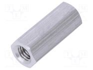 Screwed spacer sleeve; 20mm; Int.thread: M5; hexagonal; aluminium DREMEC