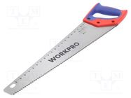 Hacksaw; wood,plastic; 7teeth/inch; 500mm Workpro