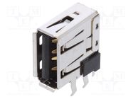 Connector: USB A; socket; on PCBs; THT; PIN: 4; side,angled 90° MOLEX