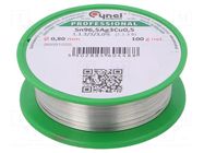 Tin; lead free; Sn96,5Ag3Cu0,5; 0.8mm; 100g; reel; 217÷220°C; 3% CYNEL