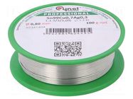 Tin; lead free; Sn99Ag0,3Cu0,7; 0.8mm; 100g; reel; 216÷227°C; 3% CYNEL