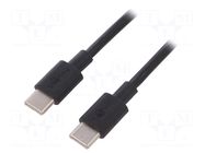 Cable; USB 2.0; USB C plug,both sides; 2m; black GOOBAY