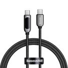Baseus USB Type C - USB Type C cable 100 W (20 V / 5 A) 1 m Power Delivery with display screen power meter black (CATSK-B01), Baseus