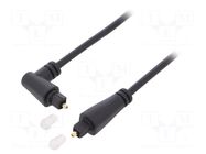 Cable; Toslink plug,Toslink plug angled; 2m; black; Øout: 4mm Goobay