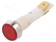 Indicator: LED; flat; red; 24VDC; 24VAC; Ø10mm; connectors; plastic NINIGI