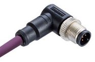 SENSOR CORD, M12 R/A PLUG-FREE END, 3.3 