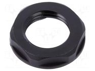 Nut; M16; polyamide; UL94V-2; black; -40÷125°C; Thread: metric TECHNO