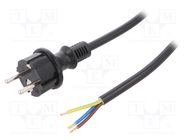 Cable; 3x2.5mm2; CEE 7/7 (E/F) plug,wires,SCHUKO plug; PVC; 5m 