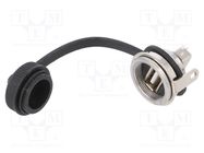 Socket; USB A; 1310; for panel mounting,rear side nut; soldering ENCITECH