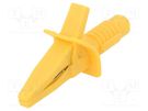 Crocodile clip; 10A; yellow; max.25mm; Connection: 4mm socket CLIFF