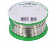 Tin; lead free; Sn99,3Cu0,7; 2mm; 250g; reel; Flux: flux free; 227°C CYNEL