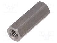 Screwed spacer sleeve; 30mm; Int.thread: M6; hexagonal DREMEC