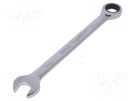Wrench; combination spanner,with ratchet; 25mm YATO
