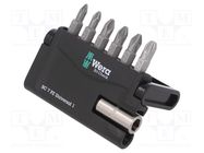 Kit: screwdriver bits; Pozidriv®; 25mm; Size: PZ1,PZ2,PZ3; 7pcs. WERA