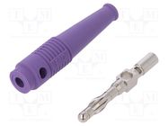 Plug; 4mm banana; 32A; violet; 2.5mm2; nickel plated; soldered STÄUBLI