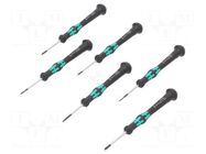 Kit: screwdrivers; precision; Microstix®,Phillips,slot; M; case WERA