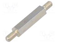 Screwed spacer sleeve; 18mm; Ext.thread: M3; hexagonal; steel DREMEC