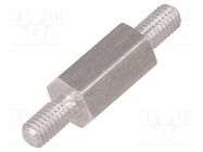 Screwed spacer sleeve; 10mm; Ext.thread: M3; hexagonal; aluminium DREMEC