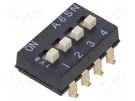 Switch: DIP-SWITCH; Poles number: 4; ON-OFF; 0.025A/24VDC; Pos: 2 OMRON Electronic Components