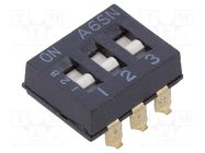 Switch: DIP-SWITCH; Poles number: 3; ON-OFF; 0.025A/24VDC; Pos: 2 OMRON Electronic Components