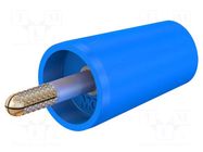 Connector: 4mm banana; adapter; 32A; blue; 42mm; gold-plated STÄUBLI