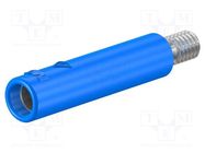 Connector: 4mm banana; socket; 32A; blue; nickel plated; screw STÄUBLI