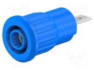 Connector: 4mm banana; socket; 24A; 1kV; Cutout: Ø12.2mm; blue STÄUBLI