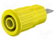 Socket; 4mm banana; 24A; 1kV; Cutout: Ø12.2mm; yellow; insulated STÄUBLI