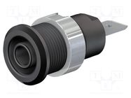 Connector: 4mm banana; socket; 32A; 1kV; Cutout: Ø12.2mm; black STÄUBLI