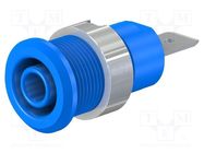 Connector: 4mm banana; socket; 32A; 1kV; Cutout: Ø12.2mm; blue STÄUBLI