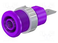 Connector: 4mm banana; socket; 32A; 1kV; Cutout: Ø12.2mm; violet STÄUBLI