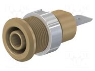 Connector: 4mm banana; socket; 32A; 1kV; Cutout: Ø12.2mm; brown STÄUBLI