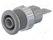 Connector: 4mm banana; socket; 32A; 1kV; Cutout: Ø12.2mm; grey STÄUBLI