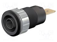 Connector: 4mm banana; socket; 32A; 1kV; Cutout: Ø12.2mm; black STÄUBLI