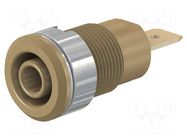 Connector: 4mm banana; socket; 1kV; 32A; Cutout: Ø12.2mm; brown STÄUBLI