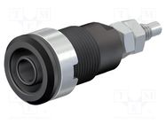 Connector: 4mm banana; socket; 32A; 1kV; Cutout: Ø12.2mm; black STÄUBLI