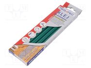 Hot melt glue; Ø: 11mm; green; L: 200mm; Bonding: 15÷20s; 5pcs. 