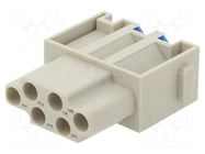 Connector: HDC; module; female; 16A; 500V; Han-Modular®; PIN: 6 HARTING