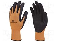 Protective gloves; Size: 7; orange-black; latex,polyester DELTA PLUS