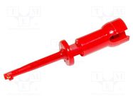 Clip-on probe; hook type; 3A; red; Plating: gold-plated; 600V; 44mm MUELLER ELECTRIC