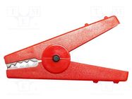 Crocodile clip; 30A; Grip capac: max.16mm; Overall len: 80mm; red MUELLER ELECTRIC