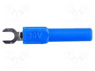 Fork terminals; banana 4mm plug,fork terminal; 60VDC; 36A; blue MUELLER ELECTRIC