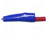 Crocodile clip; 10A; blue; Grip capac: max.7.9mm; Socket size: 4mm MUELLER ELECTRIC