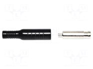 Connector: 4mm banana; socket; 5kVDC; 15A; black; nickel plated MUELLER ELECTRIC