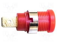 Connector: 4mm banana; 36A; 1kV; red; gold-plated; soldered; brass MUELLER ELECTRIC